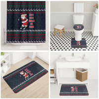 Santa Hole in One Christmas Bathroom Set with Golf Clubs and Festive Pattern - Wonder Print Shop