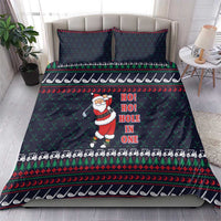 Santa Hole in One Christmas Bedding Set with Golf Clubs and Festive Pattern - Wonder Print Shop