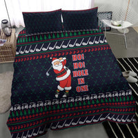 Santa Hole in One Christmas Bedding Set with Golf Clubs and Festive Pattern - Wonder Print Shop
