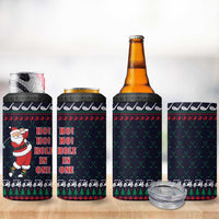 Santa Hole in One Christmas 4 in 1 Can Cooler Tumbler with Golf Clubs and Festive Pattern - Wonder Print Shop