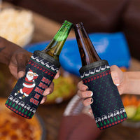 Santa Hole in One Christmas 4 in 1 Can Cooler Tumbler with Golf Clubs and Festive Pattern - Wonder Print Shop