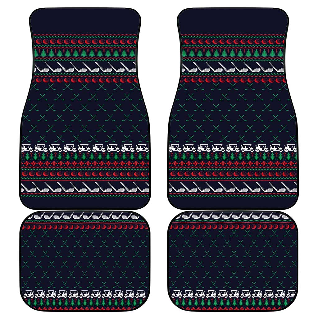 Santa Hole in One Christmas Car Mats with Golf Clubs and Festive Pattern - Wonder Print Shop