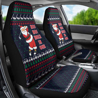 Santa Hole in One Christmas Car Seat Cover with Golf Clubs and Festive Pattern - Wonder Print Shop
