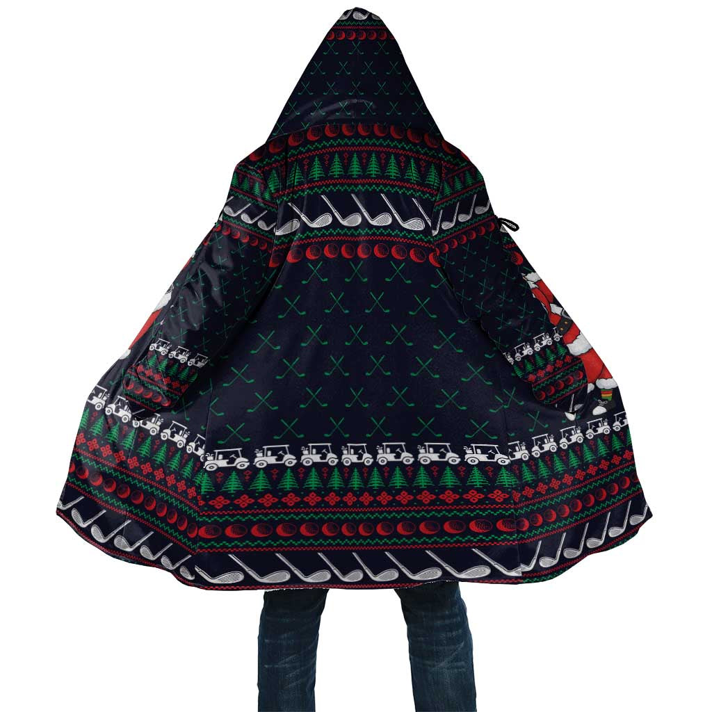 Santa Hole in One Christmas Cloak with Golf Clubs and Festive Pattern - Wonder Print Shop