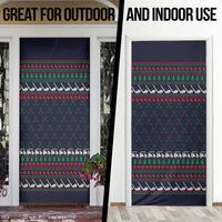Santa Hole in One Christmas Door Cover with Golf Clubs and Festive Pattern - Wonder Print Shop