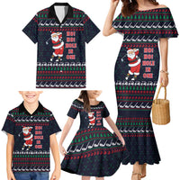 Santa Hole in One Christmas Family Matching Mermaid Dress and Hawaiian Shirt with Golf Clubs and Festive Pattern - Wonder Print Shop