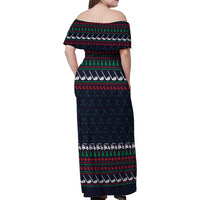 Santa Hole in One Christmas Family Matching Off Shoulder Maxi Dress and Hawaiian Shirt with Golf Clubs and Festive Pattern - Wonder Print Shop
