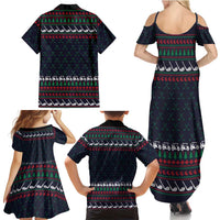 Santa Hole in One Christmas Family Matching Summer Maxi Dress and Hawaiian Shirt with Golf Clubs and Festive Pattern - Wonder Print Shop