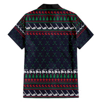 Santa Hole in One Christmas Hawaiian Shirt with Golf Clubs and Festive Pattern - Wonder Print Shop