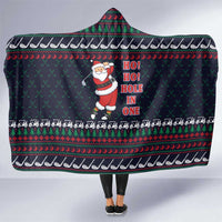Santa Hole in One Christmas Hooded Blanket with Golf Clubs and Festive Pattern - Wonder Print Shop