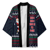 Santa Hole in One Christmas Kimono with Golf Clubs and Festive Pattern - Wonder Print Shop