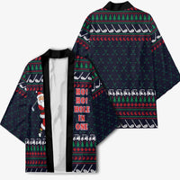 Santa Hole in One Christmas Kimono with Golf Clubs and Festive Pattern - Wonder Print Shop