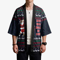 Santa Hole in One Christmas Kimono with Golf Clubs and Festive Pattern - Wonder Print Shop