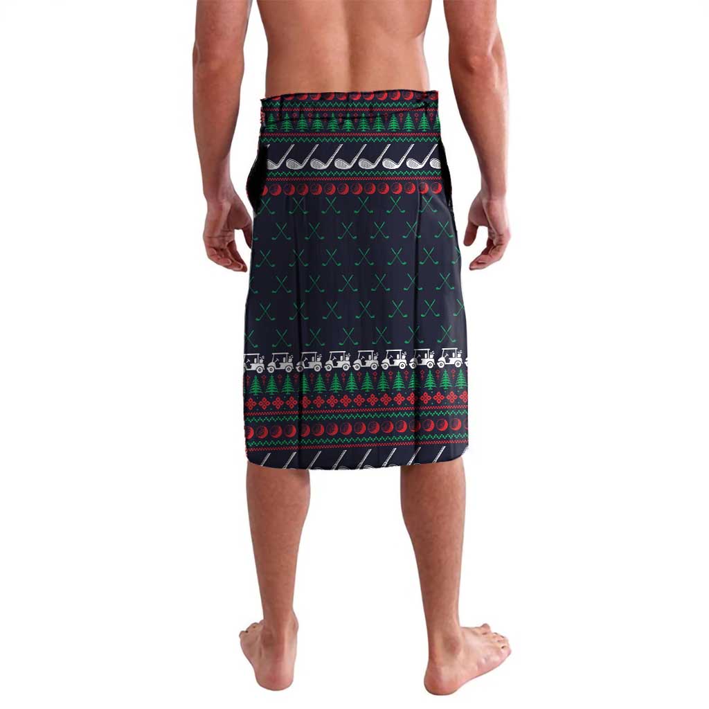 Santa Hole in One Christmas Lavalava with Golf Clubs and Festive Pattern - Wonder Print Shop