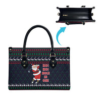 Santa Hole in One Christmas Leather Bag with Golf Clubs and Festive Pattern - Wonder Print Shop
