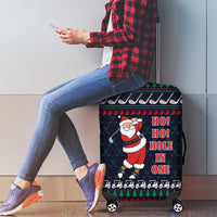 Santa Hole in One Christmas Luggage Cover with Golf Clubs and Festive Pattern - Wonder Print Shop