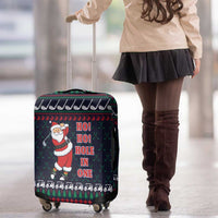 Santa Hole in One Christmas Luggage Cover with Golf Clubs and Festive Pattern - Wonder Print Shop