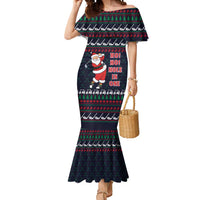 Santa Hole in One Christmas Mermaid Dress with Golf Clubs and Festive Pattern - Wonder Print Shop