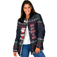 Santa Hole in One Christmas Padded Jacket with Golf Clubs and Festive Pattern - Wonder Print Shop