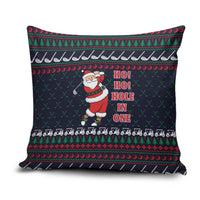 Santa Hole in One Christmas Pillow Cover with Golf Clubs and Festive Pattern - Wonder Print Shop