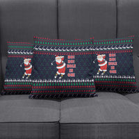 Santa Hole in One Christmas Pillow Cover with Golf Clubs and Festive Pattern - Wonder Print Shop