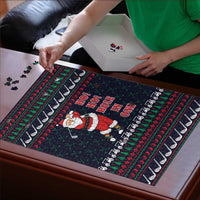 Santa Hole in One Christmas Puzzle with Golf Clubs and Festive Pattern - Wonder Print Shop
