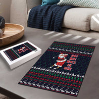 Santa Hole in One Christmas Puzzle with Golf Clubs and Festive Pattern - Wonder Print Shop