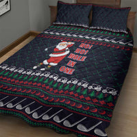 Santa Hole in One Christmas Quilt Bed Set with Golf Clubs and Festive Pattern - Wonder Print Shop