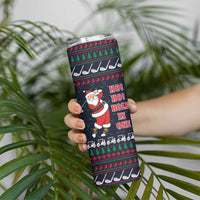Santa Hole in One Christmas Skinny Tumbler with Golf Clubs and Festive Pattern - Wonder Print Shop
