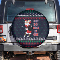 Santa Hole in One Christmas Spare Tire Cover with Golf Clubs and Festive Pattern - Wonder Print Shop