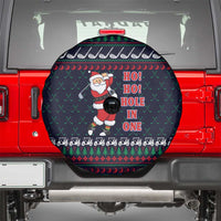 Santa Hole in One Christmas Spare Tire Cover with Golf Clubs and Festive Pattern - Wonder Print Shop