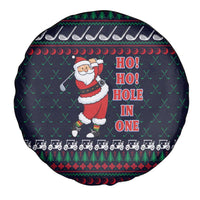 Santa Hole in One Christmas Spare Tire Cover with Golf Clubs and Festive Pattern - Wonder Print Shop