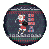 Santa Hole in One Christmas Spare Tire Cover with Golf Clubs and Festive Pattern - Wonder Print Shop