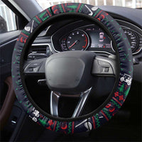 Santa Hole in One Christmas Steering Wheel Cover with Golf Clubs and Festive Pattern - Wonder Print Shop