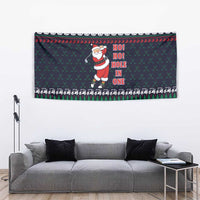 Santa Hole in One Christmas Tapestry with Golf Clubs and Festive Pattern - Wonder Print Shop