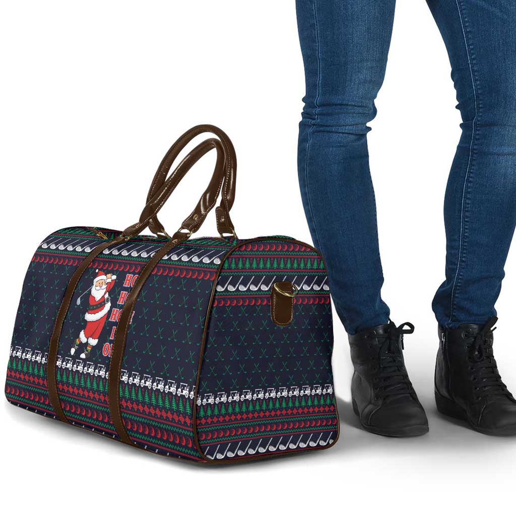Santa Hole in One Christmas Travel Bag with Golf Clubs and Festive Pattern - Wonder Print Shop