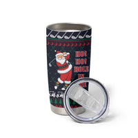Santa Hole in One Christmas Tumbler Cup with Golf Clubs and Festive Pattern - Wonder Print Shop