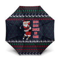 Santa Hole in One Christmas Umbrella with Golf Clubs and Festive Pattern - Wonder Print Shop