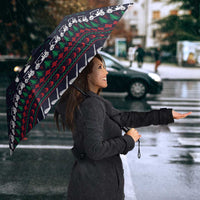 Santa Hole in One Christmas Umbrella with Golf Clubs and Festive Pattern - Wonder Print Shop