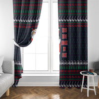 Santa Hole in One Christmas Window Curtain with Golf Clubs and Festive Pattern - Wonder Print Shop