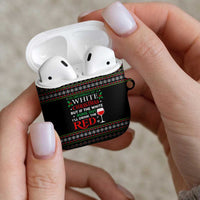 White and Red Christmas Wine AirPods Case with Festive Pattern and Holiday Cheer - Wonder Print Shop