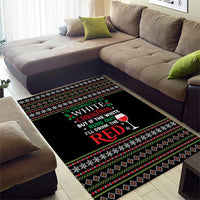 White and Red Christmas Wine Area Rug with Festive Pattern and Holiday Cheer - Wonder Print Shop