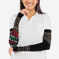 White and Red Christmas Wine Arm Sleeves with Festive Pattern and Holiday Cheer - Wonder Print Shop