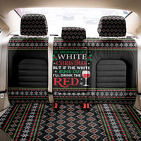 White and Red Christmas Wine Back Car Seat Cover with Festive Pattern and Holiday Cheer - Wonder Print Shop