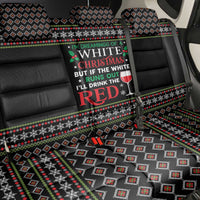 White and Red Christmas Wine Back Car Seat Cover with Festive Pattern and Holiday Cheer - Wonder Print Shop