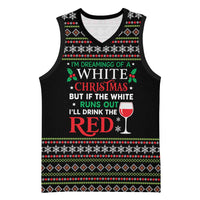 White and Red Christmas Wine Basketball Jersey with Festive Pattern and Holiday Cheer - Wonder Print Shop