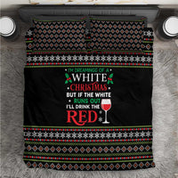 White and Red Christmas Wine Bedding Set with Festive Pattern and Holiday Cheer - Wonder Print Shop