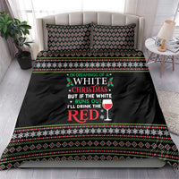 White and Red Christmas Wine Bedding Set with Festive Pattern and Holiday Cheer - Wonder Print Shop