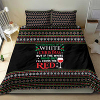 White and Red Christmas Wine Bedding Set with Festive Pattern and Holiday Cheer - Wonder Print Shop