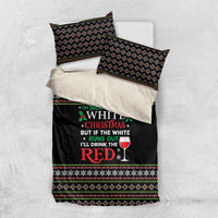 White and Red Christmas Wine Bedding Set with Festive Pattern and Holiday Cheer - Wonder Print Shop